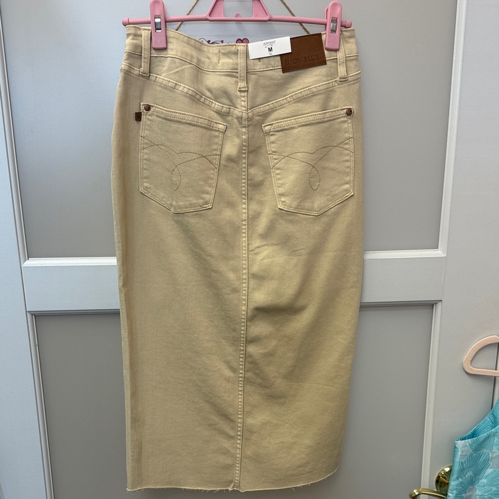 Judy Blue Tan Midi Skirt - Picture 5 of 9